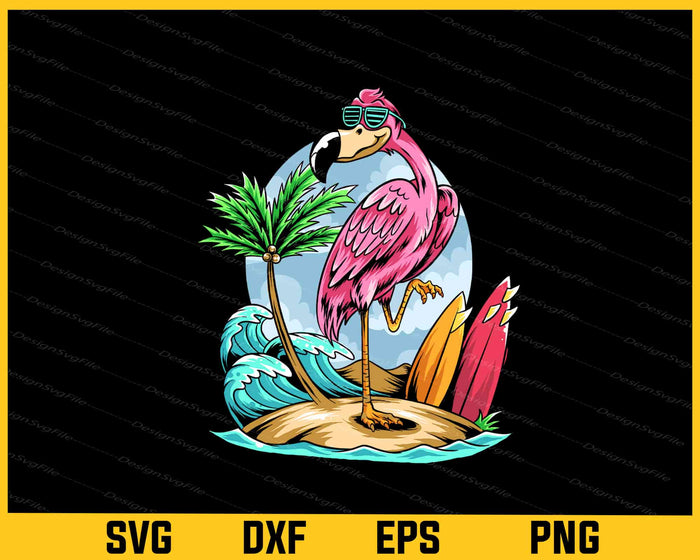 Summer Flamingos Beach Surf Svg Cutting Printable File  - Premium Cutting Files in SVG, PNG & EPS Formats - Premium SVG Cutting Files for Crafts