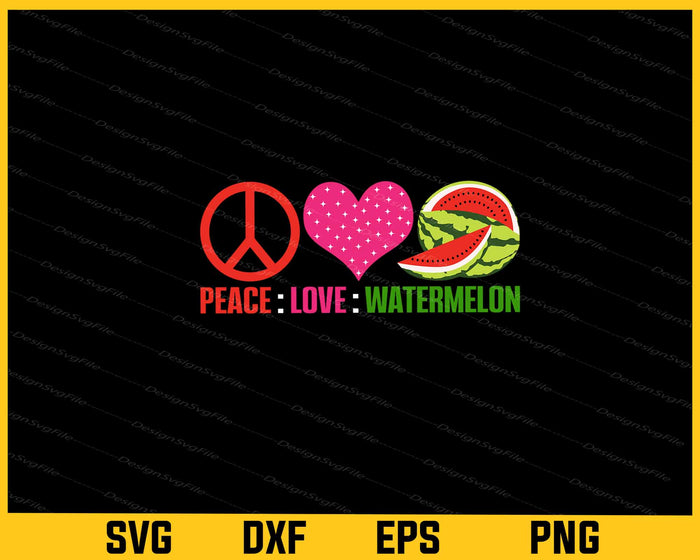 Summer Peace Love Watermelon Svg Cutting Printable File  - Premium Cutting Files in SVG, PNG & EPS Formats - Premium SVG Cutting Files for Crafts