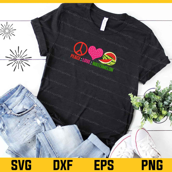 Summer Peace Love Watermelon Svg Cutting Printable File  - Premium Cutting Files in SVG, PNG & EPS Formats - Premium SVG Cutting Files for Crafts