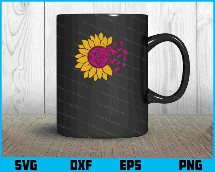 Sunflower Breast Cancer Svg Cutting Printable File  - Premium Cutting Files in SVG, PNG & EPS Formats - Premium SVG Cutting Files for Crafts