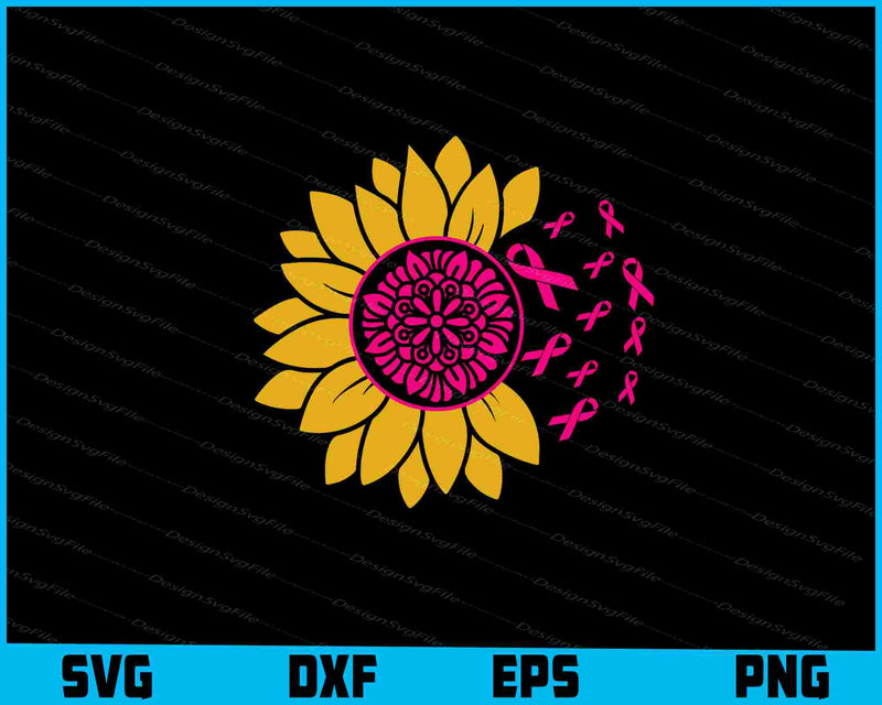 Sunflower Breast Cancer svg