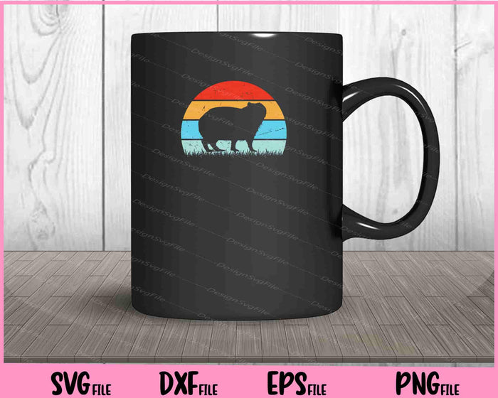 Sunset Capybara Retro vintage Svg Cutting Printable Files  - Premium Cutting Files in SVG, PNG & EPS Formats - Premium SVG Cutting Files for Crafts