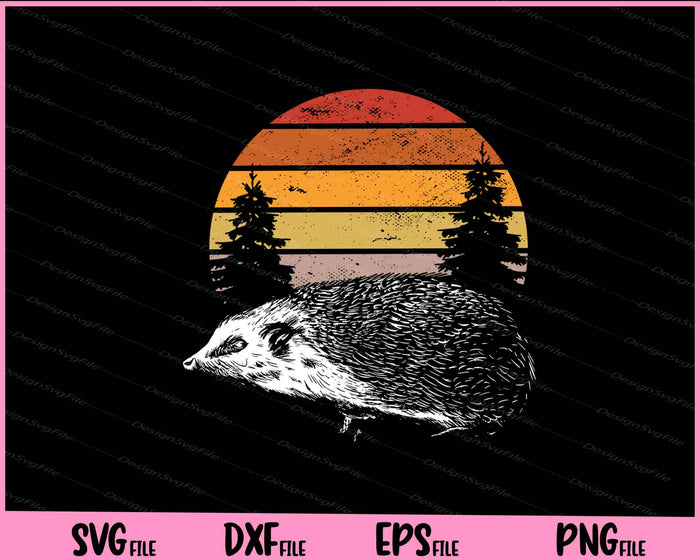 Sunset Hedgehog Vintage Svg Cutting Printable Files  - Premium Cutting Files in SVG, PNG & EPS Formats - Premium SVG Cutting Files for Crafts