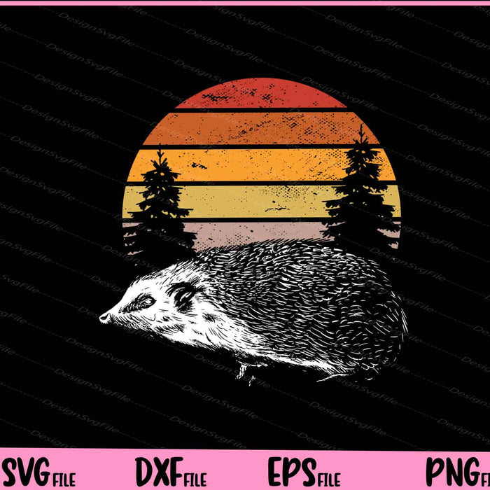 Sunset Hedgehog Vintage Svg Cutting Printable Files  - Premium Cutting Files in SVG, PNG & EPS Formats - Premium SVG Cutting Files for Crafts