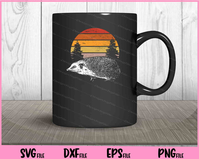 Sunset Hedgehog Vintage Svg Cutting Printable Files  - Premium Cutting Files in SVG, PNG & EPS Formats - Premium SVG Cutting Files for Crafts