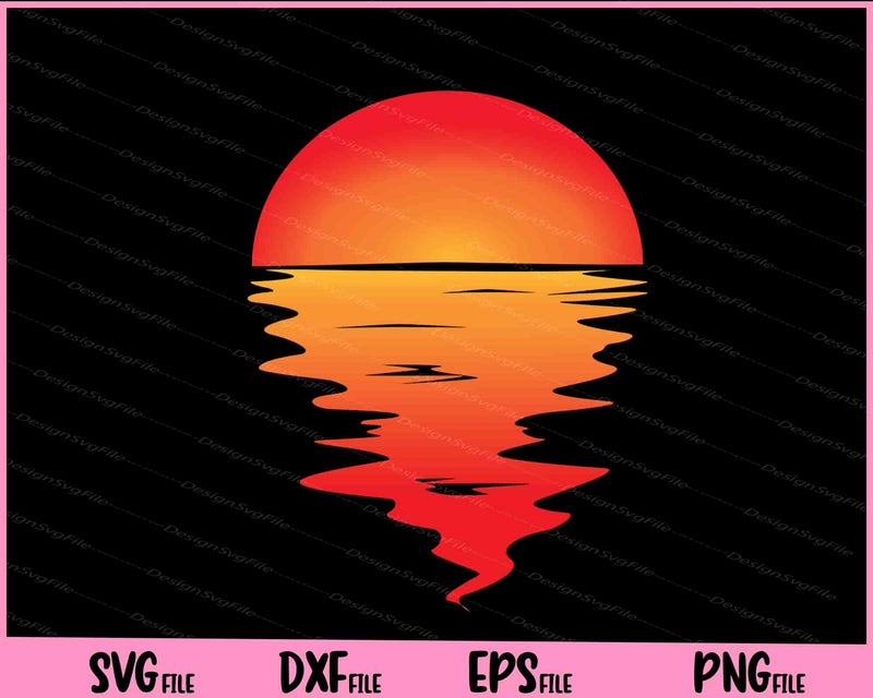 Sunset Reflecting On Water Svg Cutting Printable Files  - Premium Cutting Files in SVG, PNG & EPS Formats - Premium SVG Cutting Files for Crafts