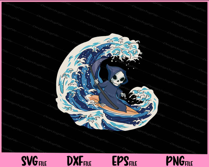 Surfer Grim Reaper Svg Cutting Printable Files  - Premium Cutting Files in SVG, PNG & EPS Formats - Premium SVG Cutting Files for Crafts