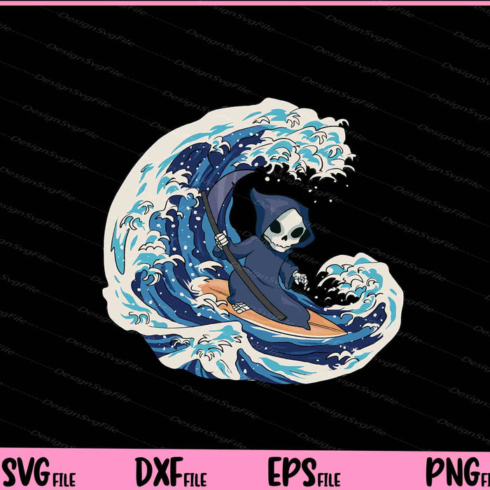 Surfer Grim Reaper Svg Cutting Printable Files  - Premium Cutting Files in SVG, PNG & EPS Formats - Premium SVG Cutting Files for Crafts