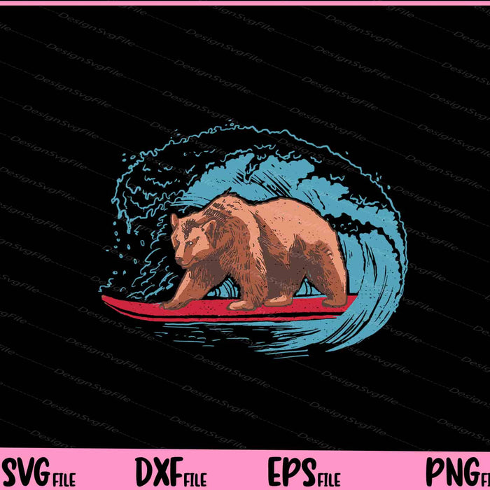 Surfing Bear Funny Svg Cutting Printable Files  - Premium Cutting Files in SVG, PNG & EPS Formats - Premium SVG Cutting Files for Crafts