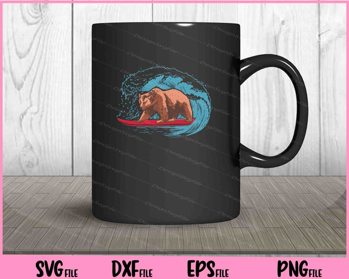 Surfing Bear Funny Svg Cutting Printable Files  - Premium Cutting Files in SVG, PNG & EPS Formats - Premium SVG Cutting Files for Crafts