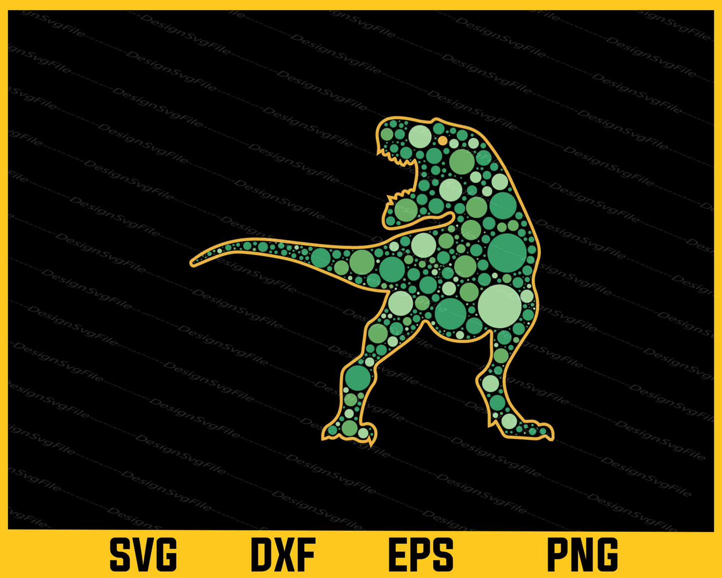 T-rex Green Dotted Svg Cutting Printable File  - Premium Cutting Files in SVG, PNG & EPS Formats - Premium SVG Cutting Files for Crafts