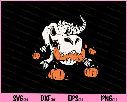 T-rex Skeleton Pumpkins Svg Cutting Printable Files  - Premium Cutting Files in SVG, PNG & EPS Formats - Premium SVG Cutting Files for Crafts