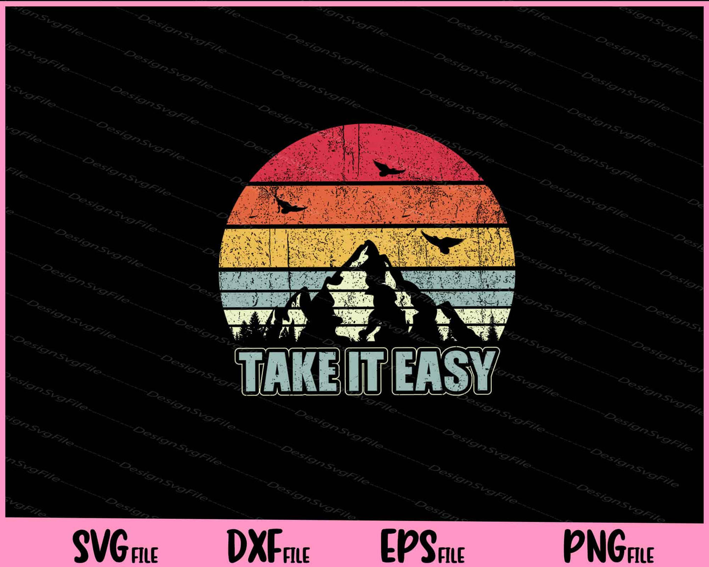 Take It Easy Shirt. Retro Style Outdoors, Camping Svg Cutting Printable Files  - Premium Cutting Files in SVG, PNG & EPS Formats - Premium SVG Cutting Files for Crafts