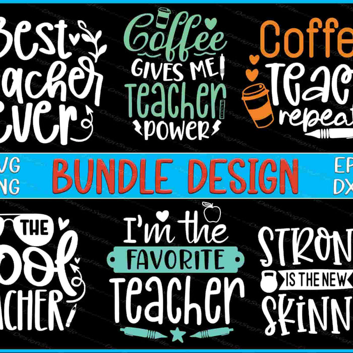Teacher Bundle SVG Coffee Teach PNG