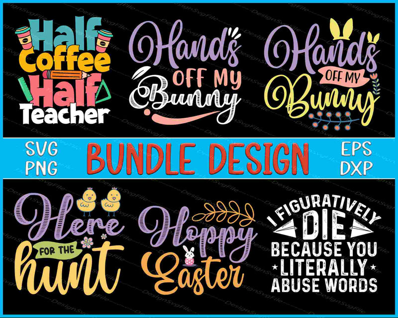 Teacher Bundle SVG, Happy easter PNG