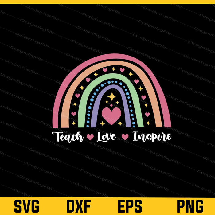 Teacher Love Inspire Svg Cutting Printable File  - Premium Cutting Files in SVG, PNG & EPS Formats - Premium SVG Cutting Files for Crafts