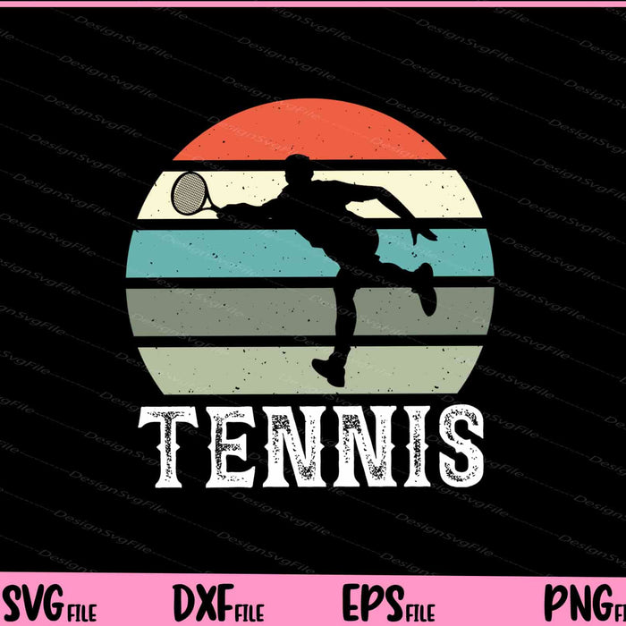 Tennis retro vintage Svg Cutting Printable Files  - Premium Cutting Files in SVG, PNG & EPS Formats - Premium SVG Cutting Files for Crafts