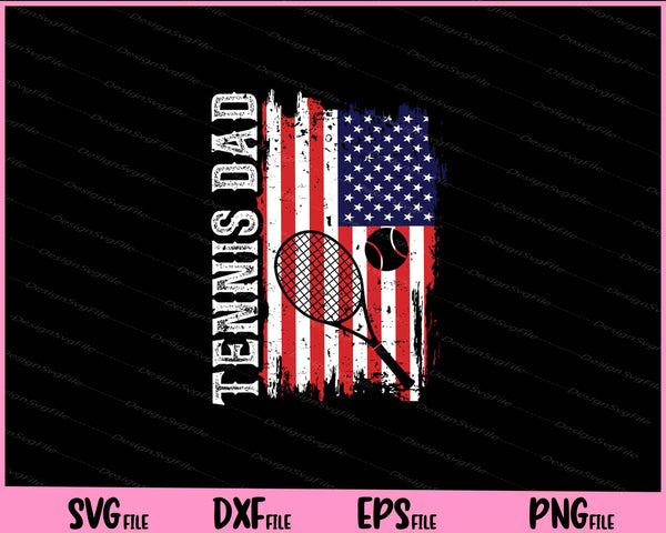 Tennis American flag father day svg