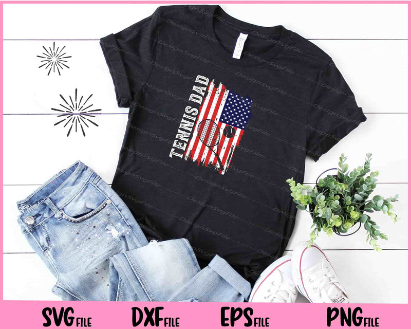 Tennis American flag father day t shirt