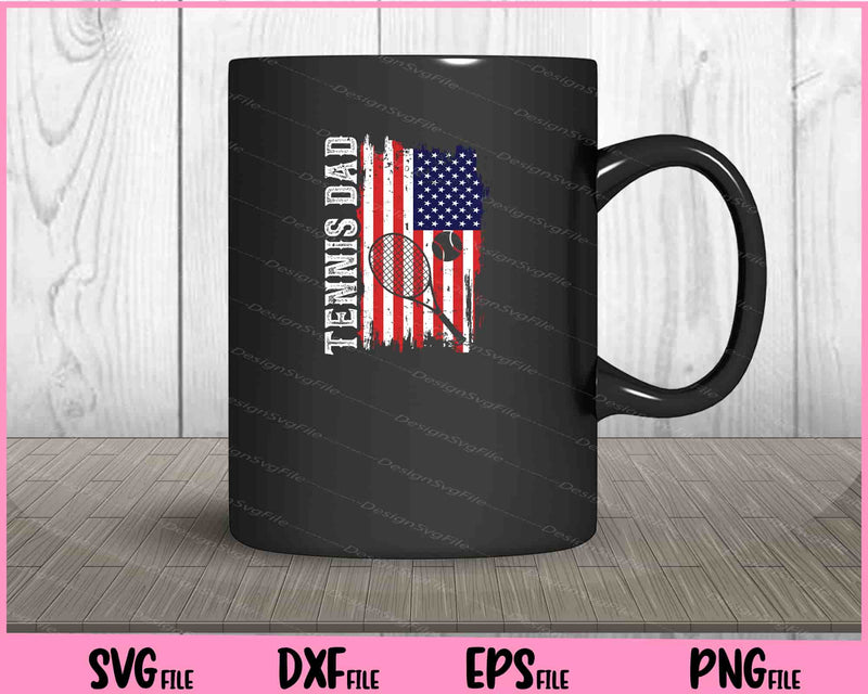 Tennis American flag father day mug