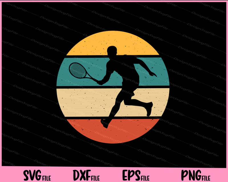 Tennis vintage player Svg Cutting Printable Files  - Premium Cutting Files in SVG, PNG & EPS Formats - Premium SVG Cutting Files for Crafts