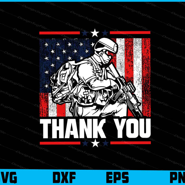 Thank You Memorial Day Usa Flag Military SVG