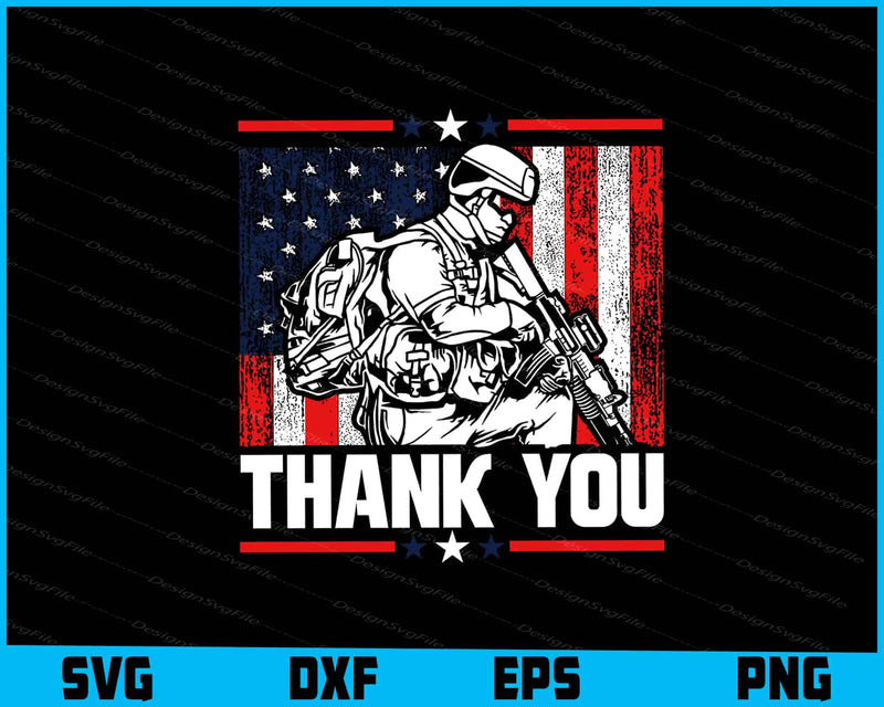 Thank You Memorial Day Usa Flag Military SVG