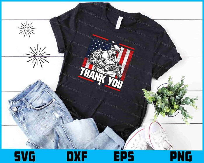 Thank You Memorial Day Usa Flag Military SVG