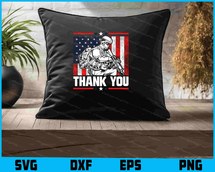 Thank You Memorial Day Usa Flag Military SVG
