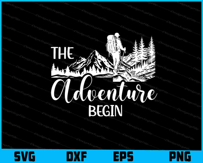 Collection of adventure-themed graphics with text and graphics on a black background.
