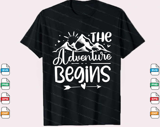 The Begins Adventure Svg Cutting Printable File  - Premium Cutting Files in SVG, PNG & EPS Formats - Premium SVG Cutting Files for Crafts