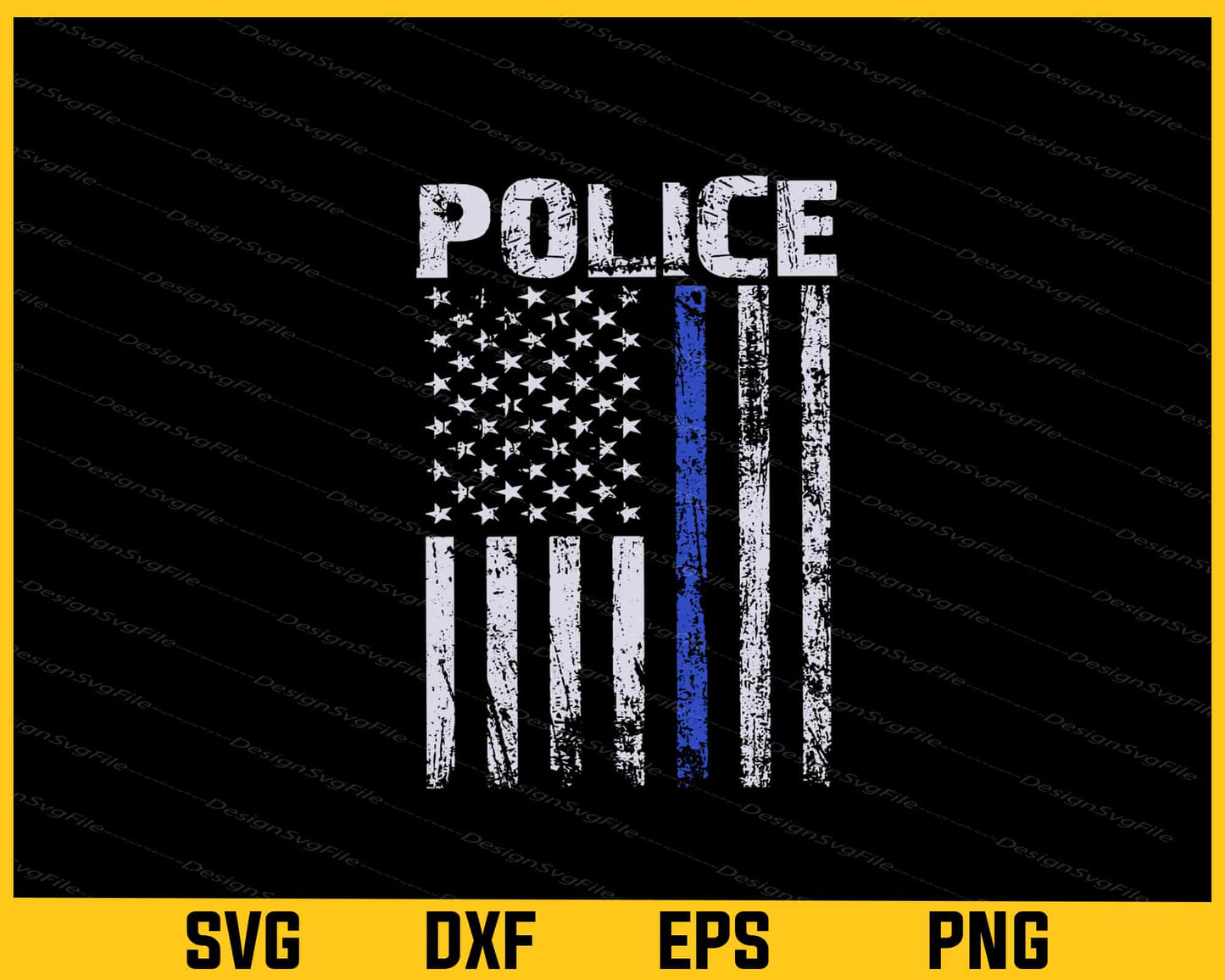 The Blue Police  American Flag Svg Cutting Printable File  - Premium Cutting Files in SVG, PNG & EPS Formats - Premium SVG Cutting Files for Crafts