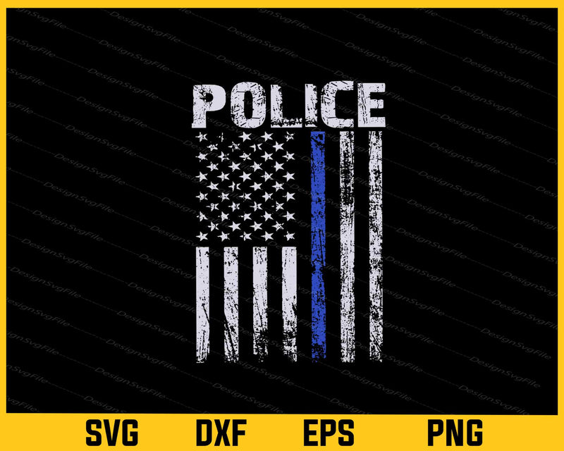 The Blue Police  American Flag Svg Cutting Printable File  - Premium Cutting Files in SVG, PNG & EPS Formats - Premium SVG Cutting Files for Crafts