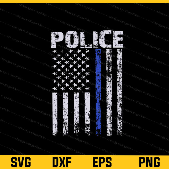 The Blue Police  American Flag Svg Cutting Printable File  - Premium Cutting Files in SVG, PNG & EPS Formats - Premium SVG Cutting Files for Crafts
