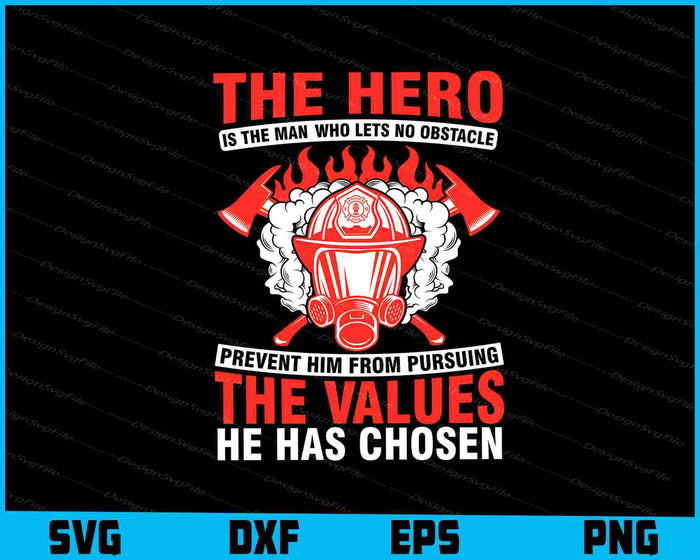 Collection of firefighter-themed designs with text and graphics on a black background.