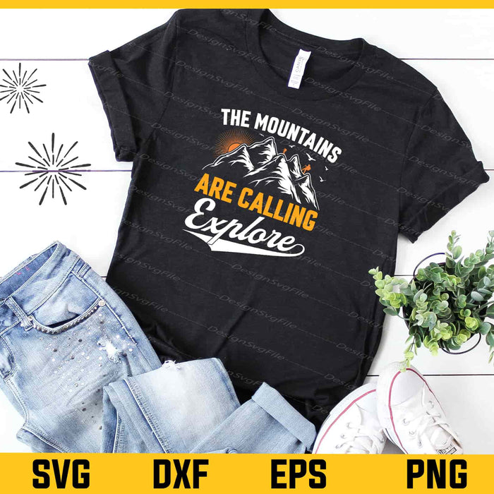 The Mountains Are Calling Hiking Svg Cutting Printable File  - Premium Cutting Files in SVG, PNG & EPS Formats - Premium SVG Cutting Files for Crafts