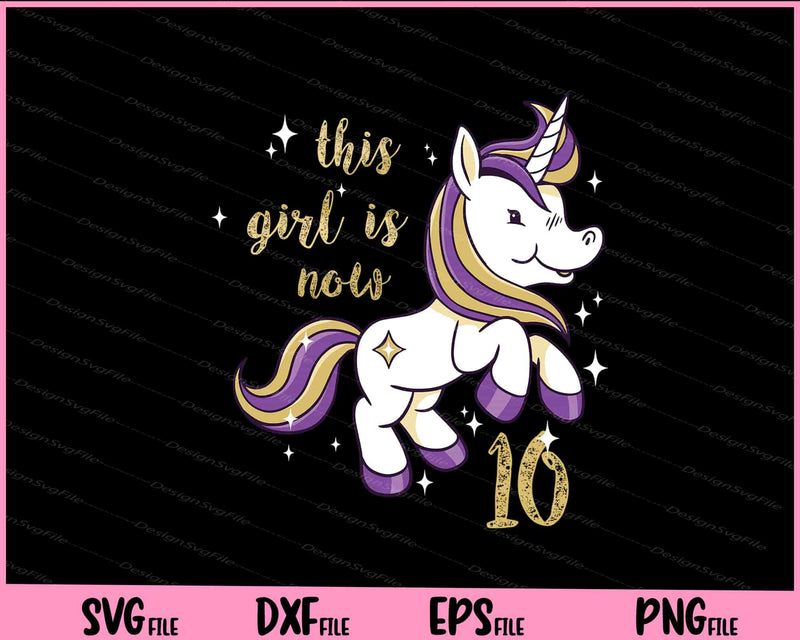 This Girl Is Now Unicorn Birthday Svg Cutting Printable Files  - Premium Cutting Files in SVG, PNG & EPS Formats - Premium SVG Cutting Files for Crafts