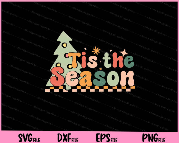 Tis the Season Christmas Retro svg