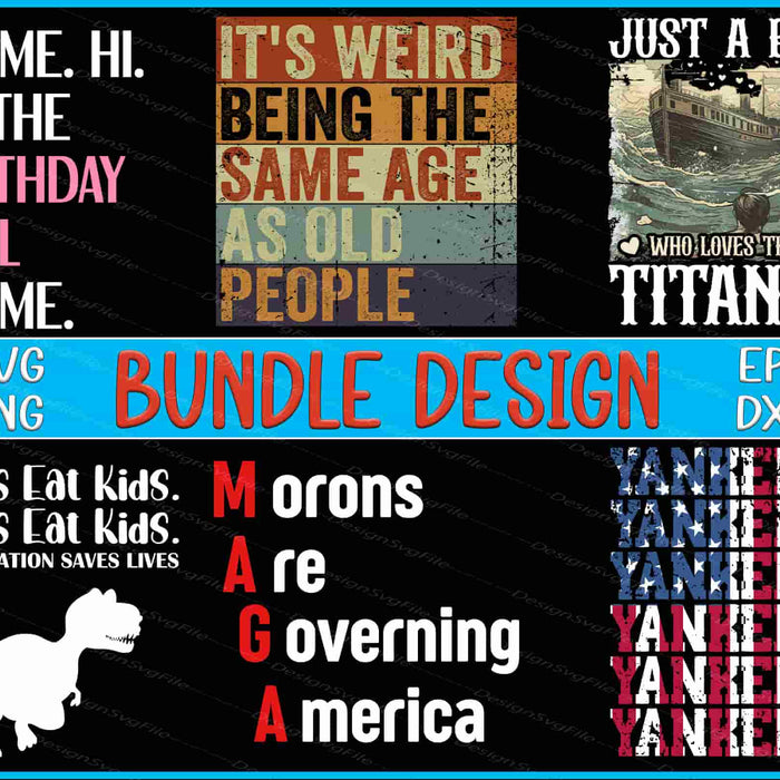 Collection of various text-based designs with different fonts and colors on a black background.
