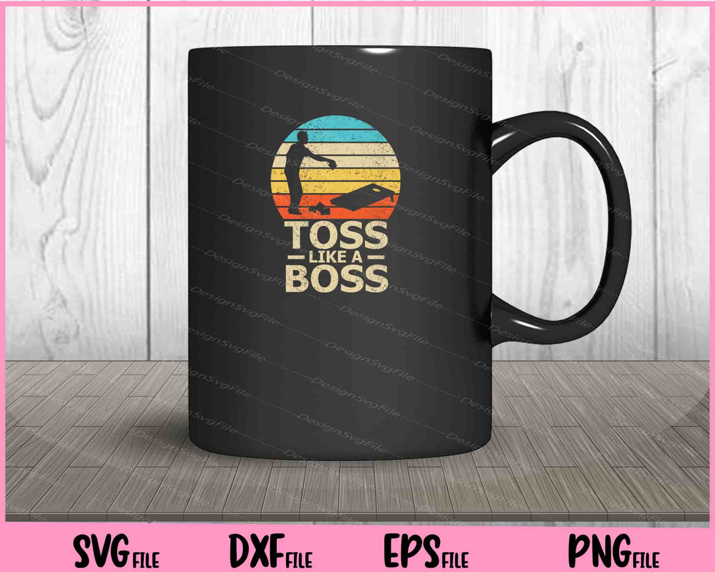 Toss Like A Boss Retro Style Cornhole Svg Cutting Printable Files  - Premium Cutting Files in SVG, PNG & EPS Formats - Premium SVG Cutting Files for Crafts