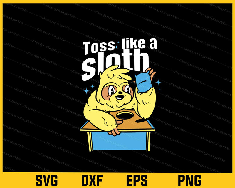 Toss Like A Cornhole Sloth svg