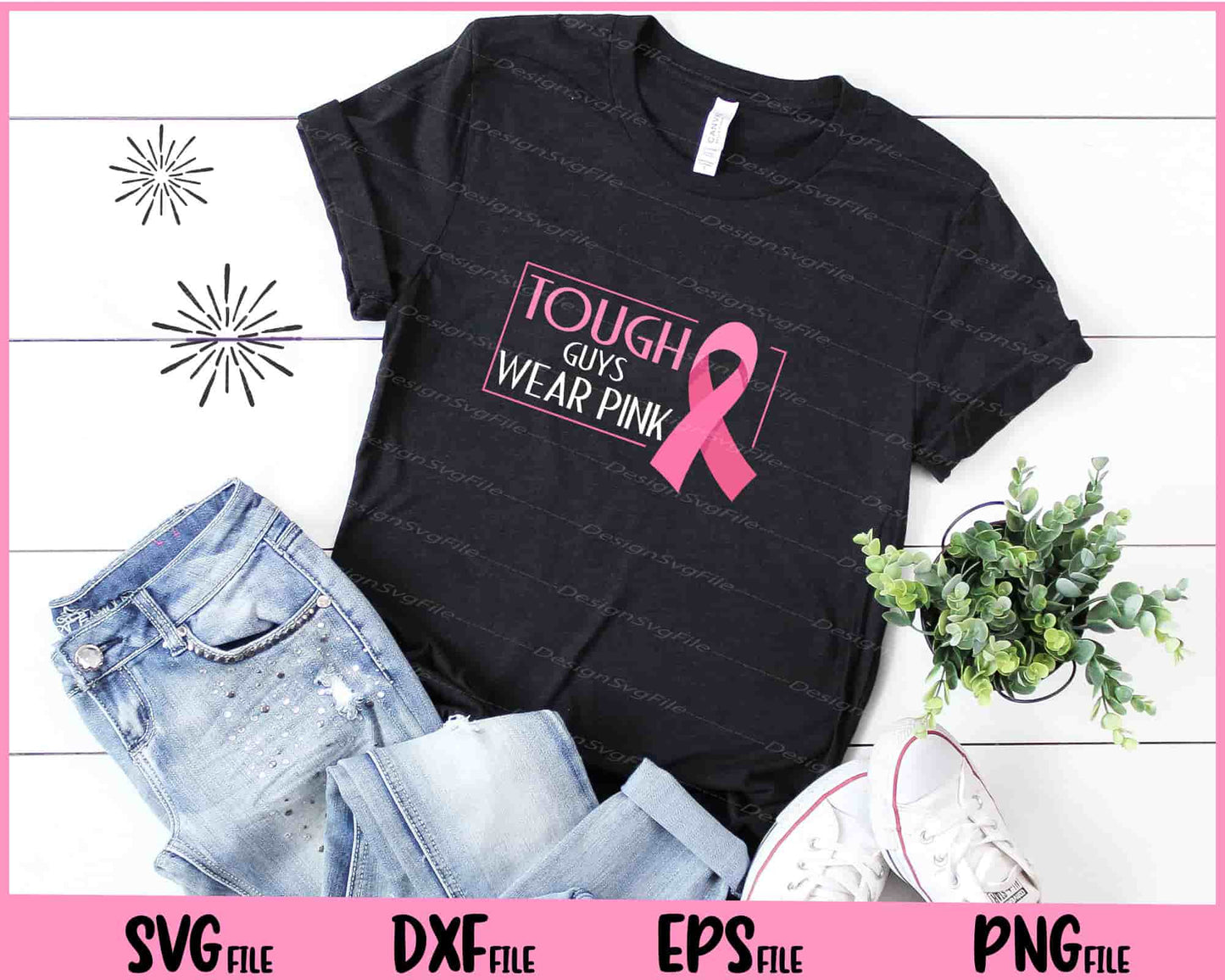 Tough Guys Wear Pink Breast Cancer Awareness Svg Cutting Printable Files  - Premium Cutting Files in SVG, PNG & EPS Formats - Premium SVG Cutting Files for Crafts