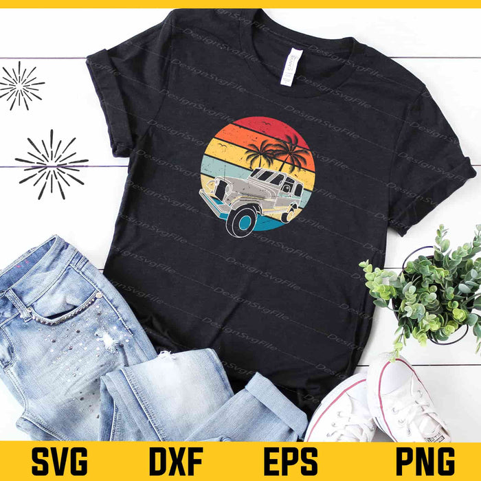 Travel Car Summer Vintage Retro Svg Cutting Printable File  - Premium Cutting Files in SVG, PNG & EPS Formats - Premium SVG Cutting Files for Crafts