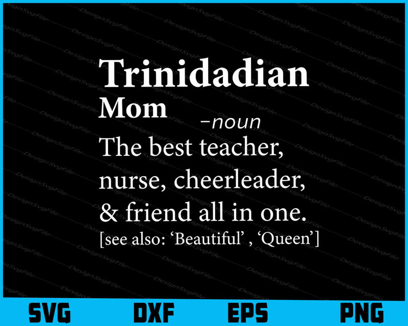 Trinidadian Tobagonian Mom Definition Tee Trinidad & Tobago SVG