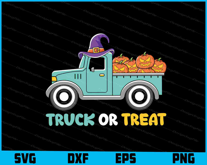 Truck Pumpkins Truck Or Treat Halloween SVG PNG Printable File  - Premium Cutting Files in SVG, PNG & EPS Formats - Premium SVG Cutting Files for Crafts