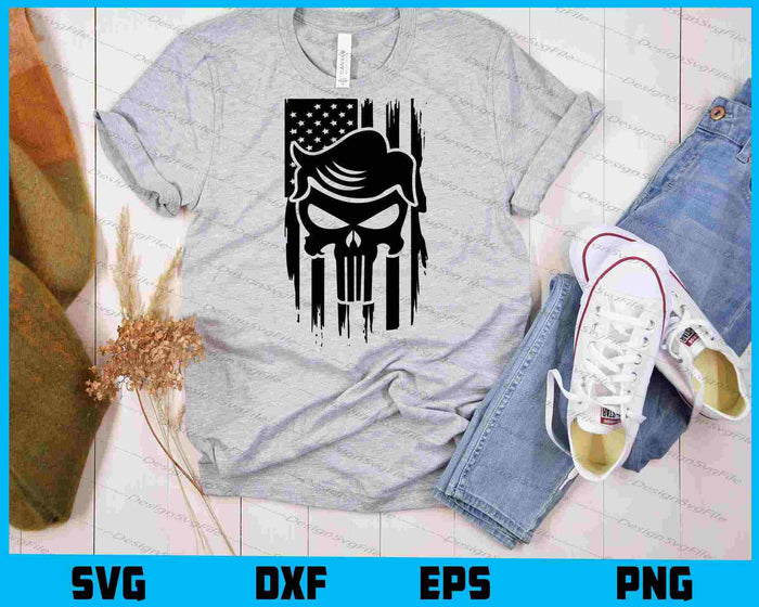 Trump skull American Flag SVG