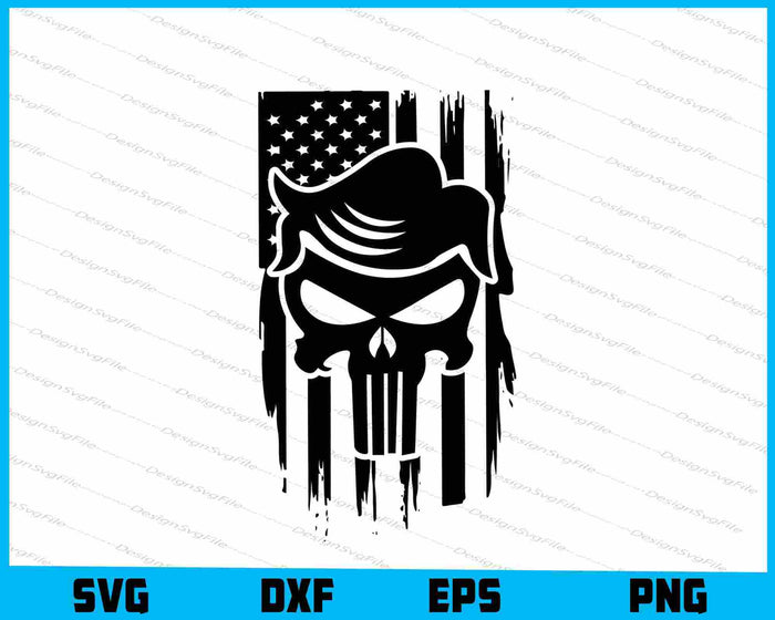 Trump skull American Flag SVG