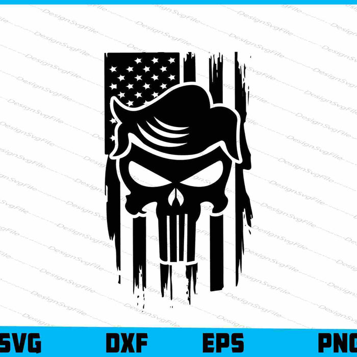 Trump skull American Flag SVG