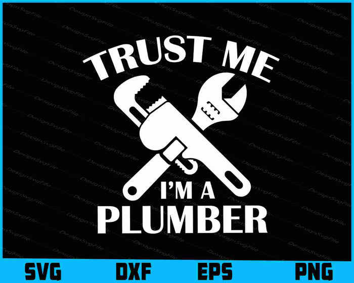 Collection of plumber-themed designs with text and tools on a black background.