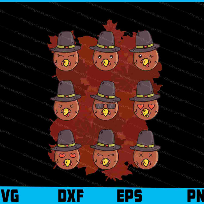 Turkey Emojis Thanksgiving